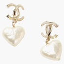 Chanel Gold/Pearly White Earrings Gold