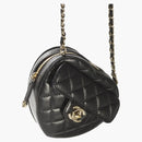 Chanel Heart Clutch With Chain 22s Mini Black Lambskin