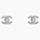 Chanel Metal and Strass Earrings Crystal Silver