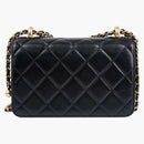 Chanel Mini Size 24c Flap Bag With Adjustable Strap Black (as2615)