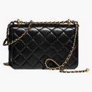 Bolso de colgajo de 24c de tamaño pequeño Chanel con negro ajustable (AS2649)