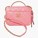 Chanel Vanity Case Bag Small 22S Calfskin Coral Pink