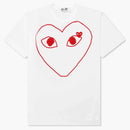 Comme Des Garcons Play Women's Red Emblem Outline T-shirt White