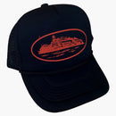 Corteiz Alcatraz Trucker Hat Black/red