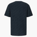 Dior Oversized Oblique T-Shirt Navy Blue Terry Cotton Jacquard