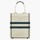 Dior Vertical Book Tote Lucky Star Embroidery White Multicolor