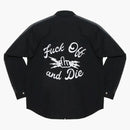 FTP Logo Tape Zip Up Work Shirt Black