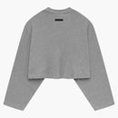 Fear Of God Essentials Womens Tri-blend Cropped Longsleeve Shirt Dark Heather