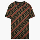 Fendi FF Monogram Printed T-Shirt Brown/Red