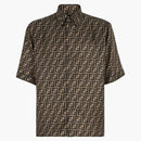 Fendi ff Motif Silk Shirt Brown/Tobacco