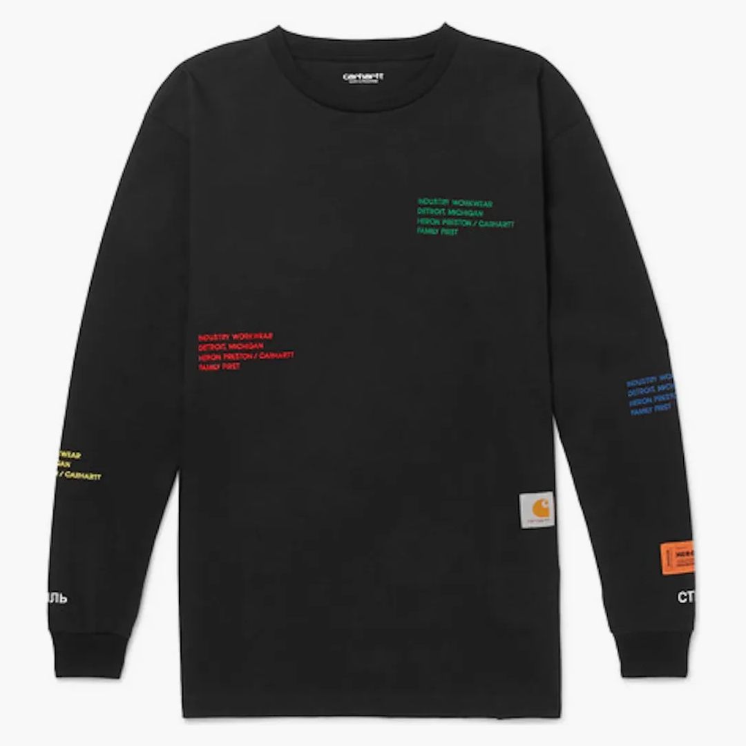 トップス HERON PRESTON Carhartt 18AW L/S Tee Carhartt WIP x Heron Preston Embroidered Long Sleeve