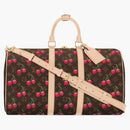 Louis Vuitton X Takashi Murakami Cherry Keepall Bandoy 45 Brown Monogram