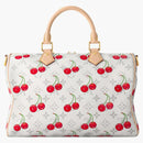 Louis Vuitton X Takashi Murakami Cherry Speedy Soft Bandouliere 30 White Monogram