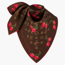Louis Vuitton X Takashi Murakami Monogram Cherry Square 90 Brown
