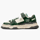 Maison Mihara Yasuhiro Keith Og Sole Leather Low Python impreso verde blanco