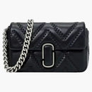 Marc Jacobs el cuero acolchado J Marc Shoulder Bag Negro