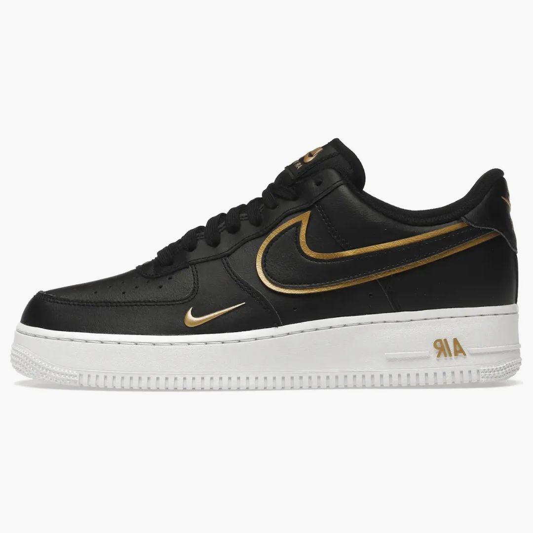 air force 1 black white gold