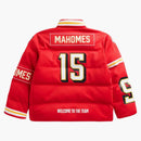 Fuera de la temporada X NFL Patrick Mahomes Kansas City Chiefs Jugador Buffer Chaqueta roja