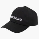 Palm Angels bordado gótico del logotipo de logotipo de la correa de retroceso negro/blanco (SS22)
