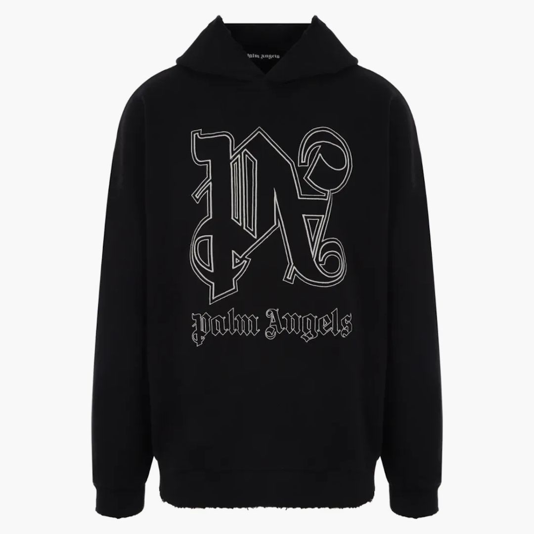 Palm Angels Monogram Statement Logo Hoodie Black - Buy at