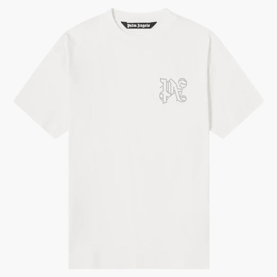 Palm Angels Monogram Stud Classic T-shirt White-Buy at Hypeneedz
