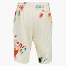 Palm Angels Painted College Logo Sweat Shorts White Multi