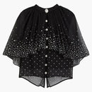 Rabanne H & M Embellished Chiffon Cape Top Black