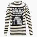 Raf Simons Archive Redux SS02 Poem Panel Striped Brushed Wool Sweater White/Black