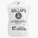 Raf Simons Archive Redux SS02 Sleeveless Slogan Print Cotton Sweatshirt White