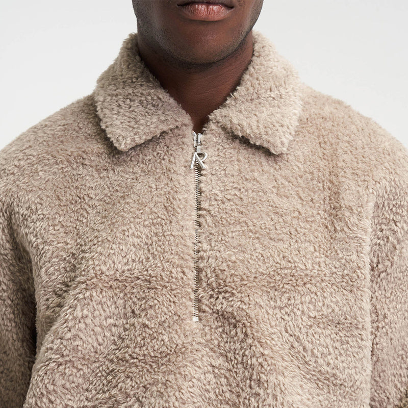 Represent Fleece Pullover Zip Shirt Mushroom Nahaufnahme
