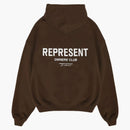 Represent Owner's Club Hoodie Brown/White