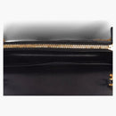 Saint Laurent Envelope Chain Wallet Matelasse Chevron Grain de Poudre Black
