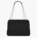 Saint Laurent Loulou Bag Matelasse Y Leather Gold-Tone Medium Black