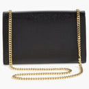 Saint Laurent Kate Medium Chain Bag in Grain de Poudre Gold-Tone Black
