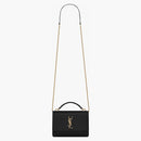 Saint Laurent Sunset Chain Wallet In Smooth Leather Noir