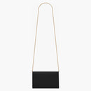 Saint Laurent Uptown Chain Wallet Grain de Poudre Black