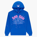 Sp5der Angel Number Hoodie Blue