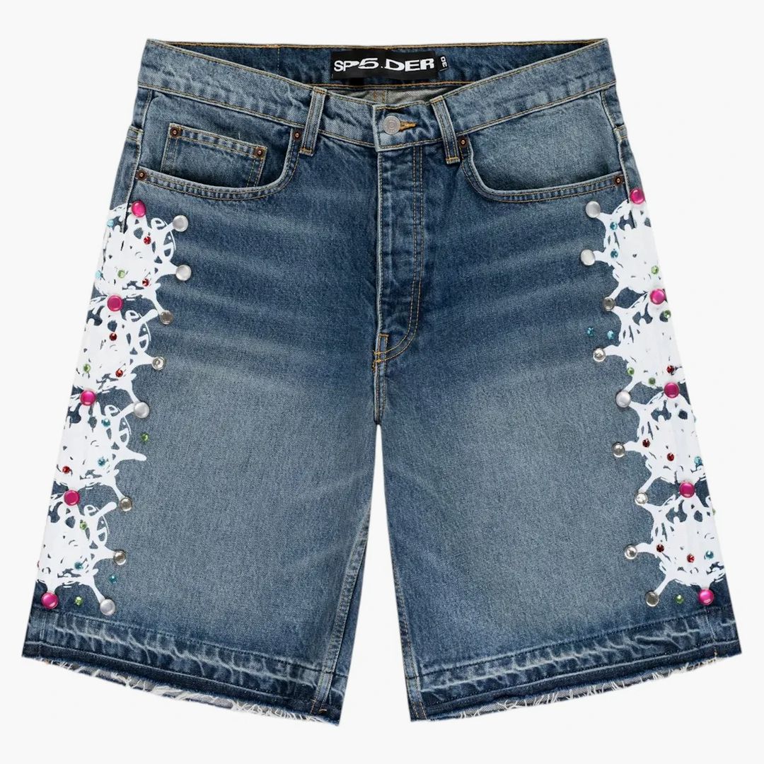 SP5DER DENIM Shorts Light Blue - Buy at Hypeneedz