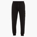 Stone Island 64520 Borstad bomullsfleece smal passform Sweatpant svart