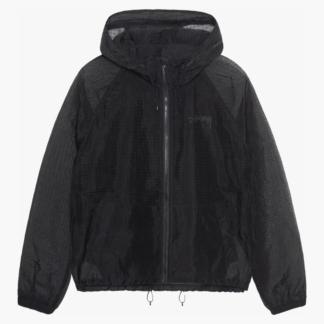 ★Stussy Beach Shell Transparent Ripstop Olive★ Stussy Beach Ripstop Transparent Shell Jacket Olive Men's