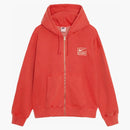 Stussy X Nike Pigment Dyed Fleece Zip Hoodie (asia Sizing) Habanero Red