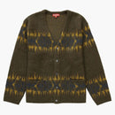 Supreme abstract stripe cardigan olive