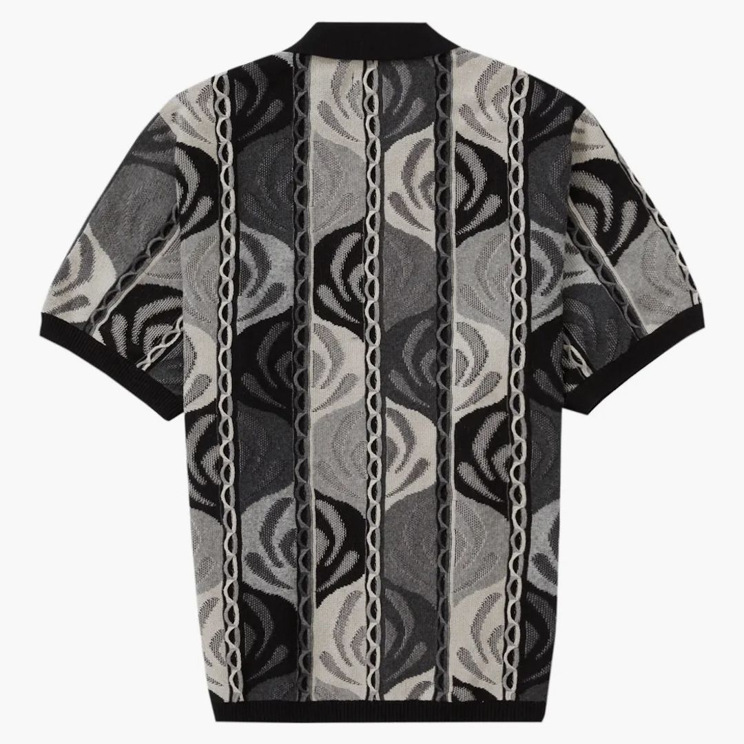 Supreme Abstract Textured Zip Up Polo Supreme Zip Up Polo Black