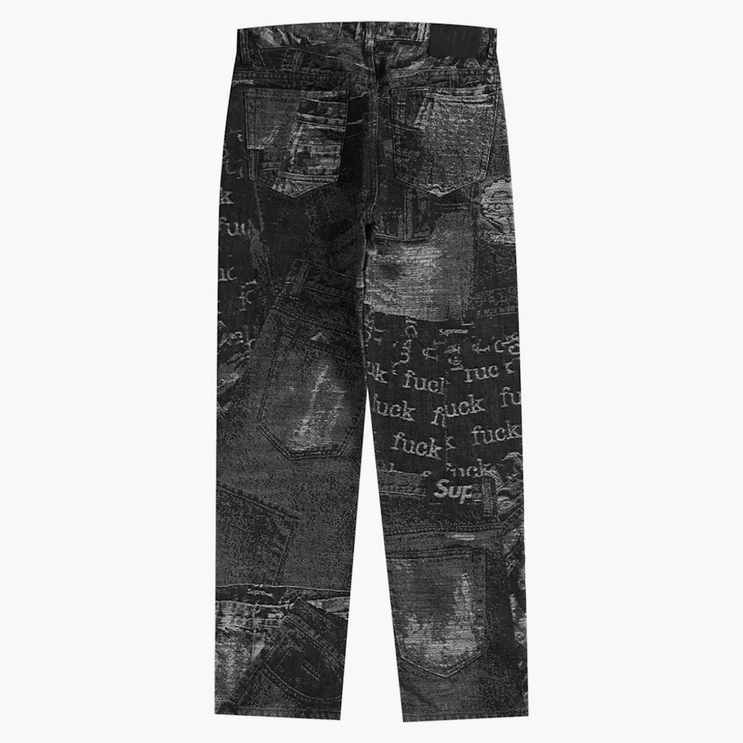 Supreme Archive Denim Jacquard 34インチ Supreme Archive Denim Jacquard Regular Jeans Blau Herren