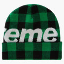 Supreme Big Logo Beanie (fw20) Green Plaid
