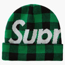 Supreme Big Logo Beanie (fw20) Green Plaid