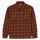Supreme Boucle Zip Up Shirt Brown