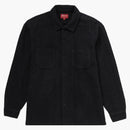 Supreme cepillada franela hasta camisa negra