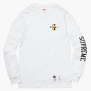Supreme Champion Stacked C L/s Tee White