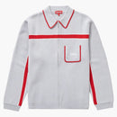 Supreme Chest Stripe Zip Cardigan Gray